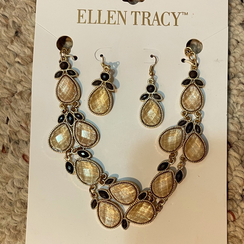 New Ellen Tracy Necklace/Earring Set